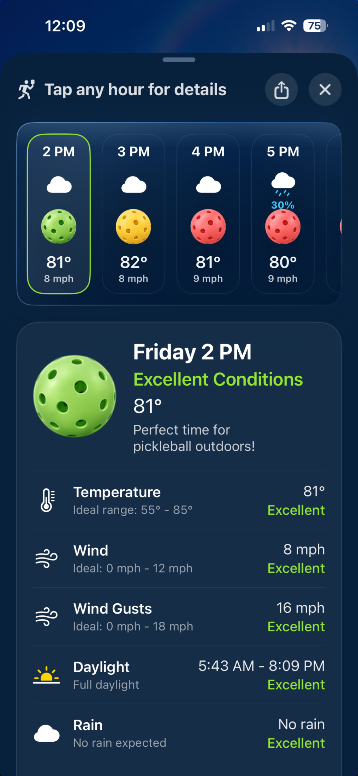 Pickleball Forecast screenshot 4