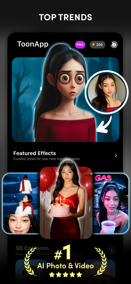 Toonapp: AI Video & Toon Photo App Store screenshot 1