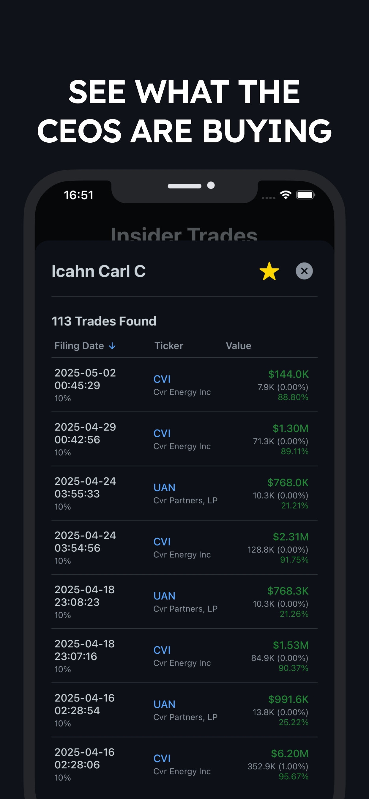 Insider Trades: Stock Tracker