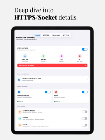 Network Sniffer iPad screenshot 1