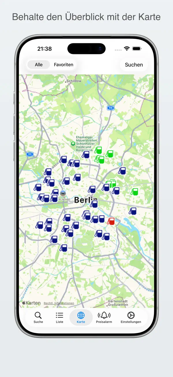 Benzinpreis-Blitz iPhone App Screenshot 6 – Navigation
