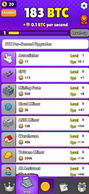 Bitcoin Click: Idle Clicker screenshot 2