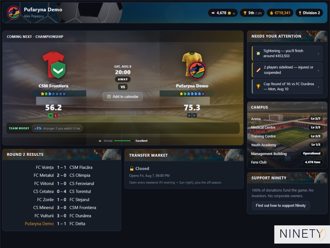 Screenshot 4 of Ninety - Football Manager