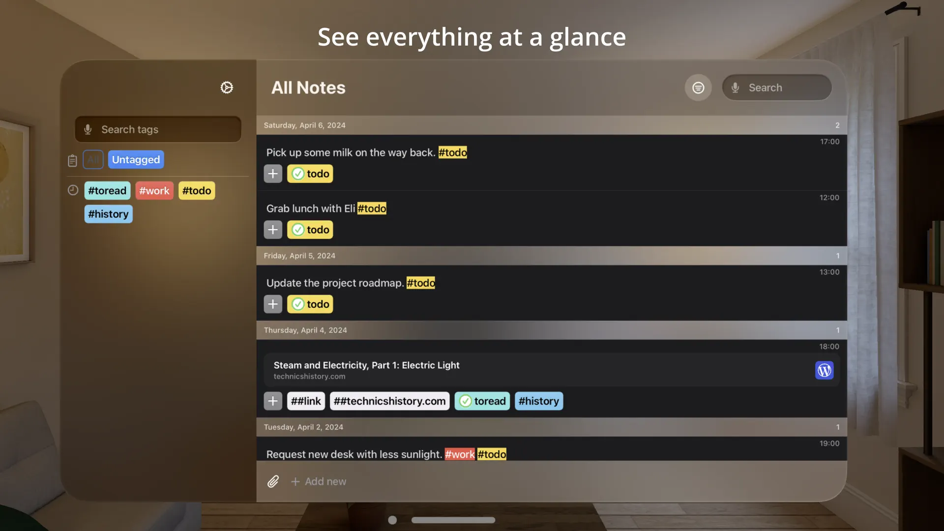 HashTagNotes: message yourself screenshot 3