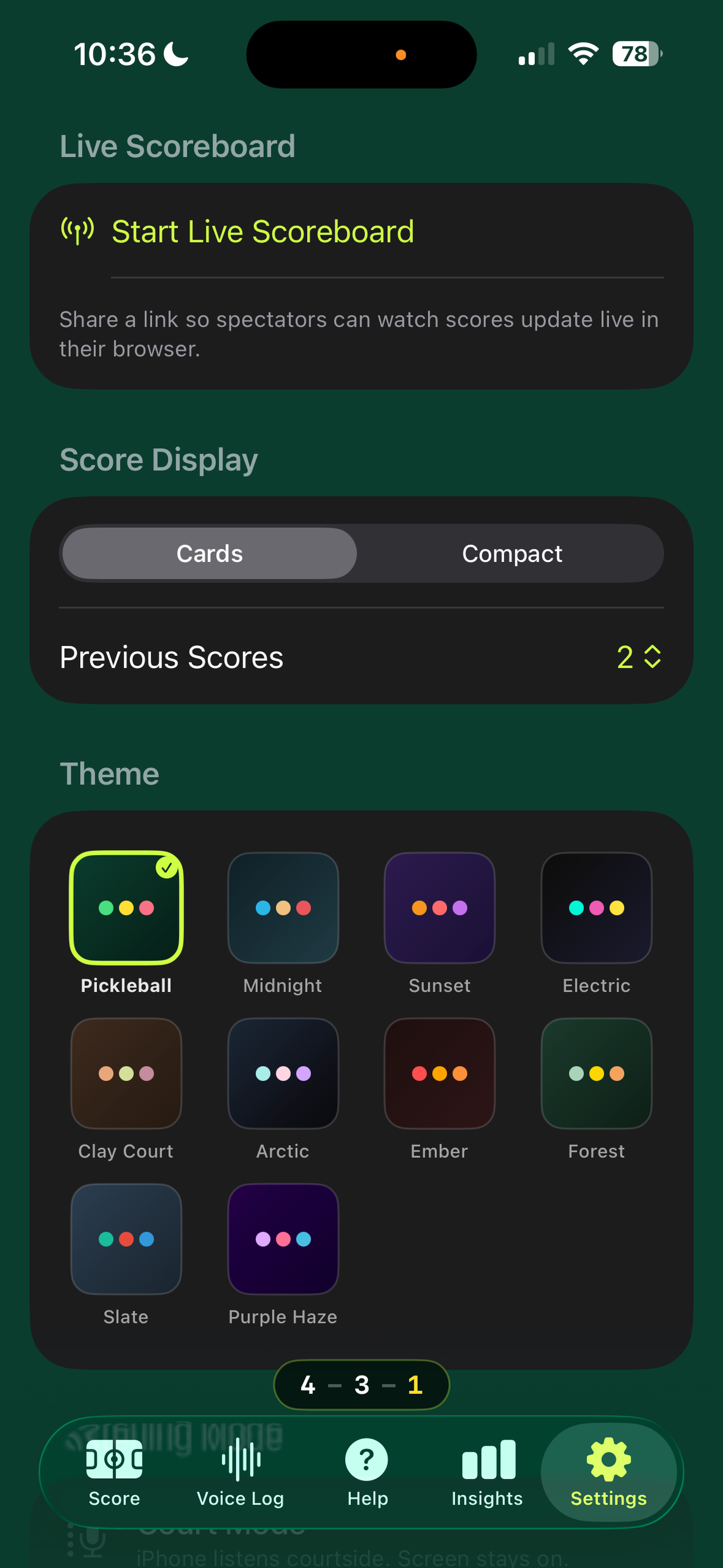 Pickleball Voice Score screenshot 3
