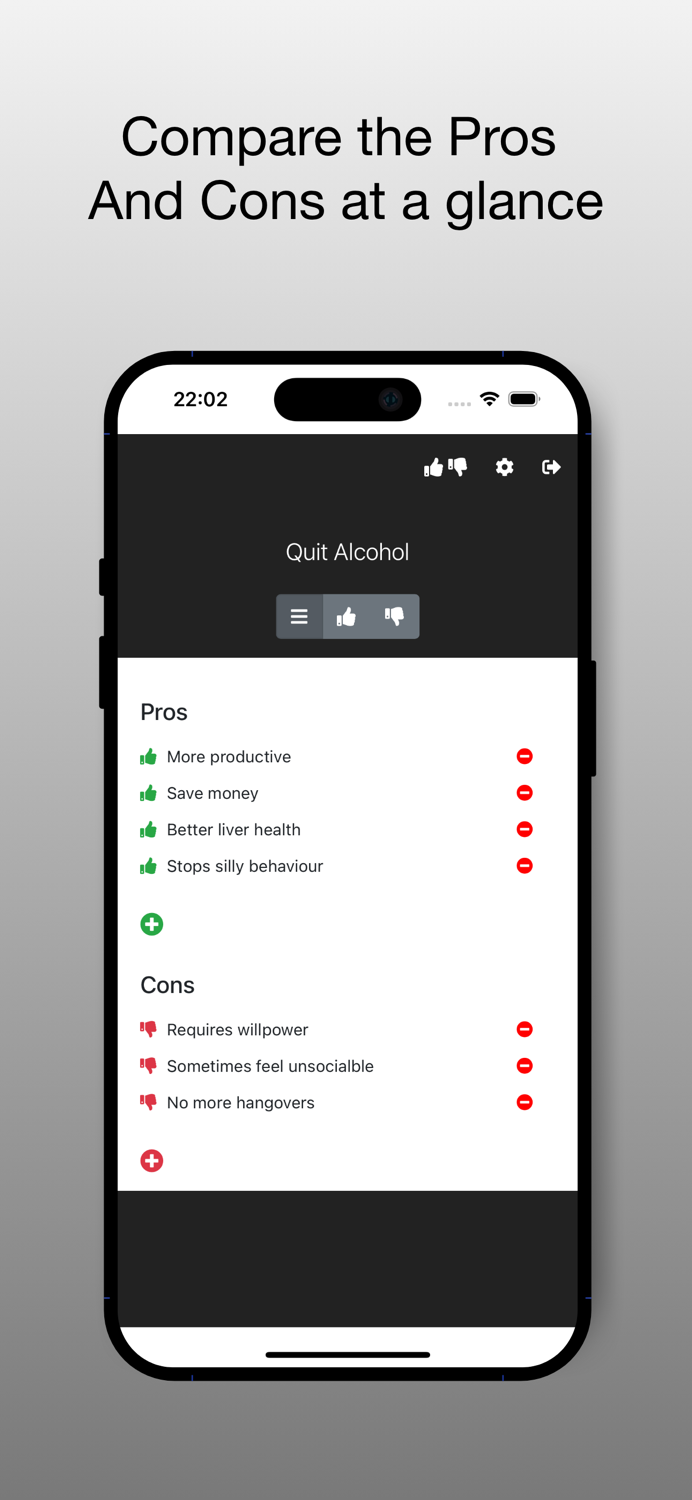 Simple Pros and Cons Lister