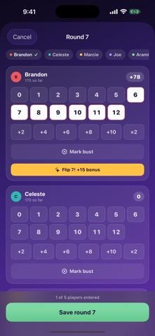 Nemesis — Flip 7 Scorekeeper Screenshot 4 of 6