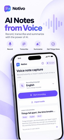 Notivo: Voice Notes & AI Screenshot 1 of 4