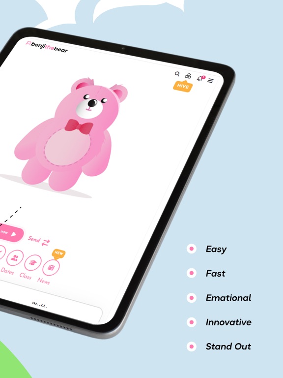 Benji the Bear iPad screenshot 2 - Social Networking app