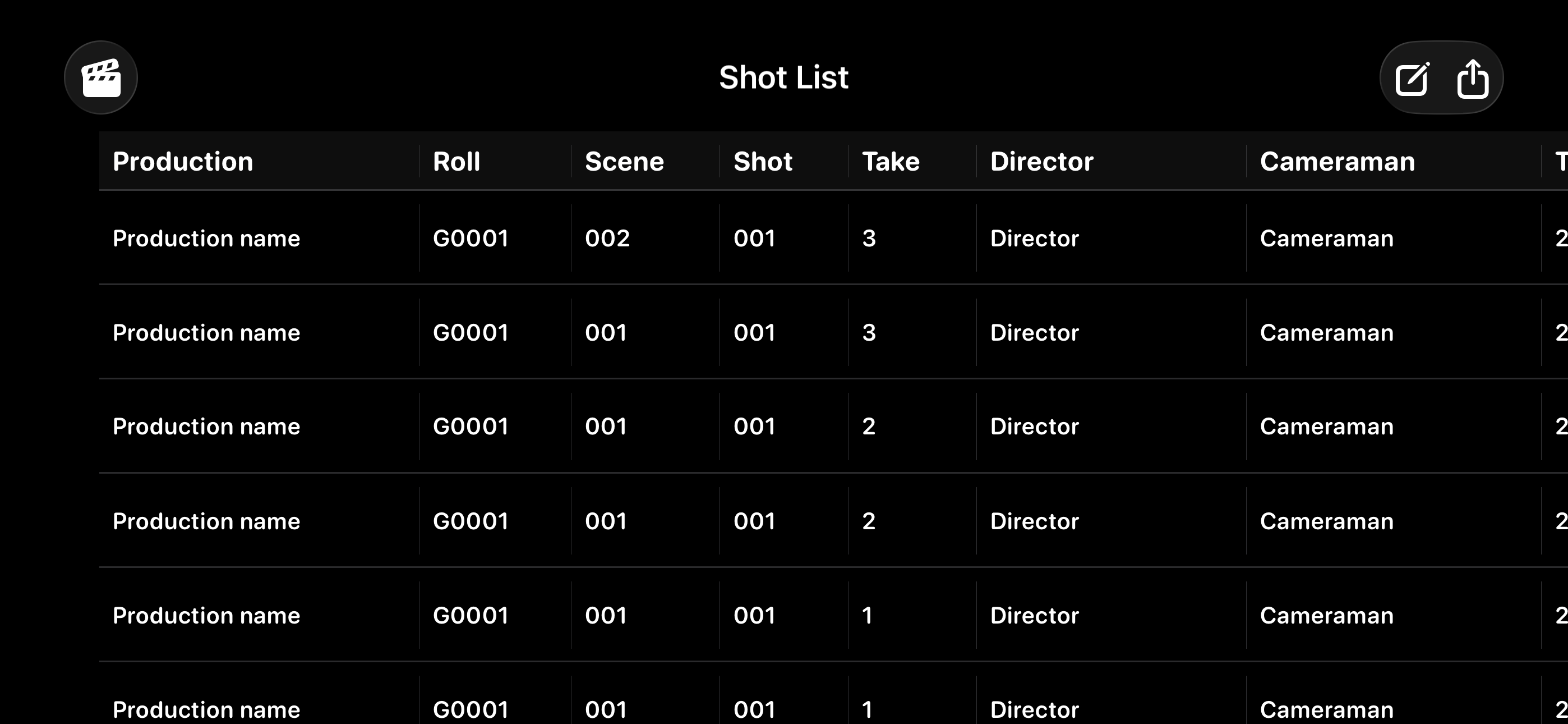 ClapperBoard - Scene Tracker