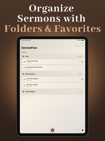 SermonFlow：AI Bible Note Taker iPad screenshot