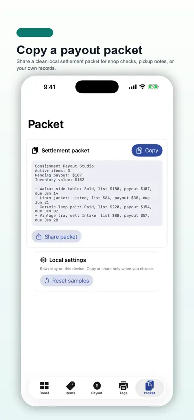 Consignment Payout Studio screenshot 5