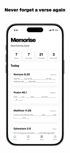 Memorise - Bible Memory App screenshot 1