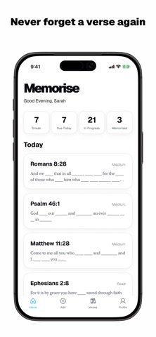 Memorise - Bible Memory App Screenshot 1 of 8