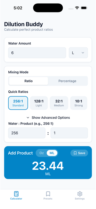 Dilution Buddy Screenshot 2 of 2