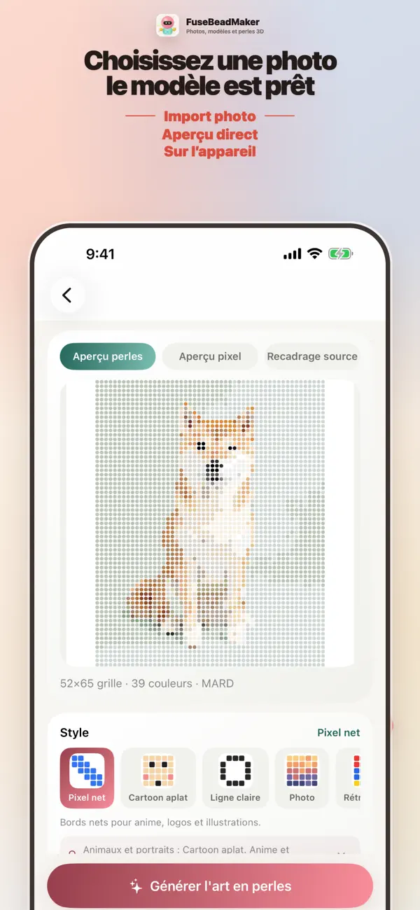 Screenshot #1 pour FuseBeadMaker: Bead Pattern