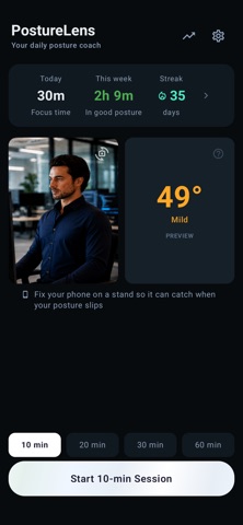 PostureLens: AI Posture Coach Screenshot 1 of 6