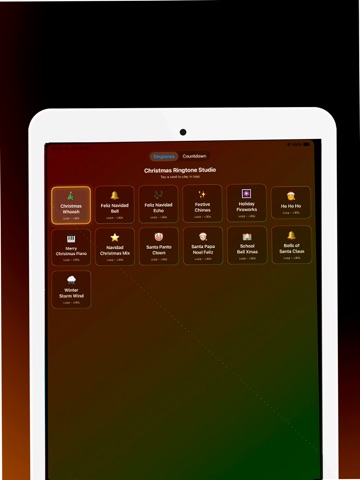 Christmas tones listen now iPad screenshot