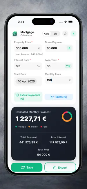 Mortgage & Loan Calc screenshot 1