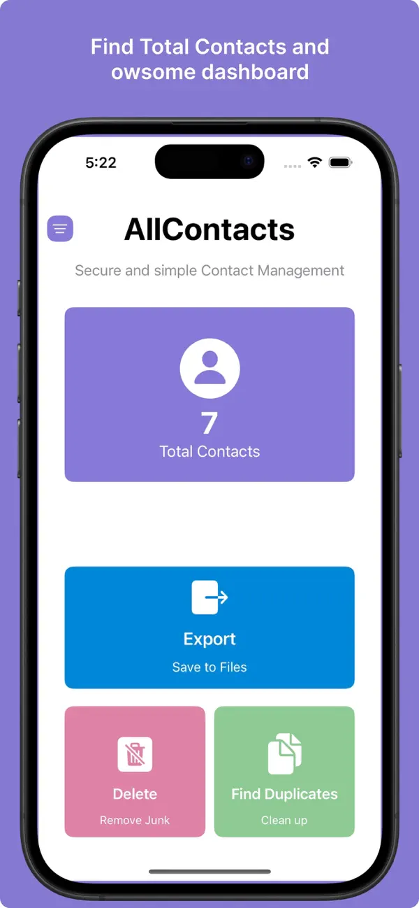 Screenshot #1 pour Backup all contacts and export