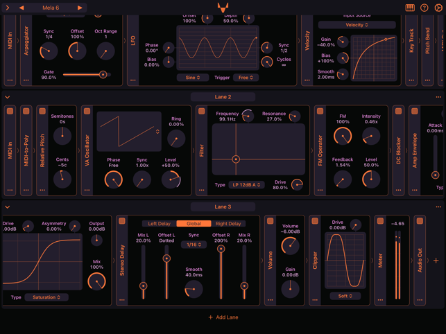 ‎Mela – AUv3: Synth, FX, MIDI Screenshot