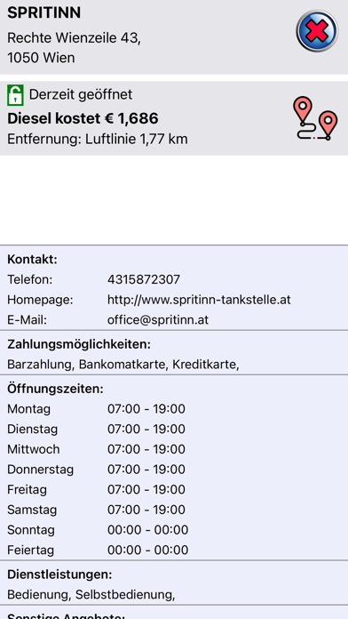 Günstig tanken in Österreich Screenshot