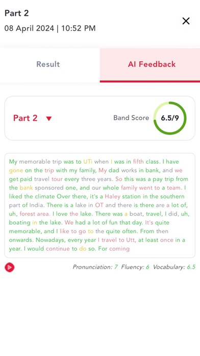 Cambri IELTS Speaking Tests Screenshot
