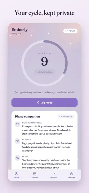 Emberly Private Period Tracker screenshot 1