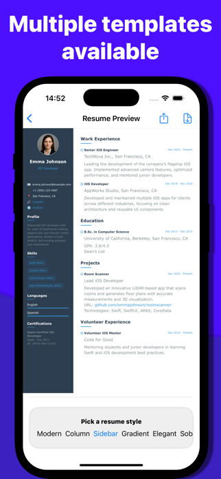 Resume Maker Create & Export Screenshot 4 of 4