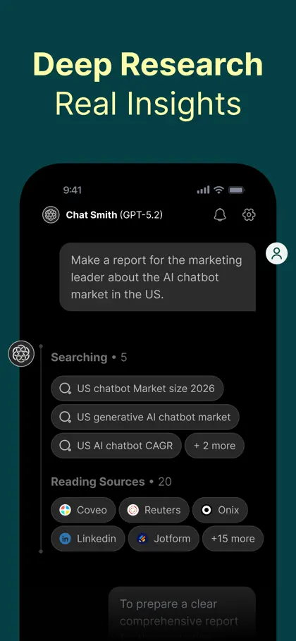 Screenshot 5 von 6 zu Chat Smith: AI Chatbot & Agent