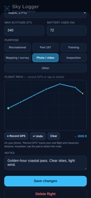 Sky Logger Flight Log screenshot
