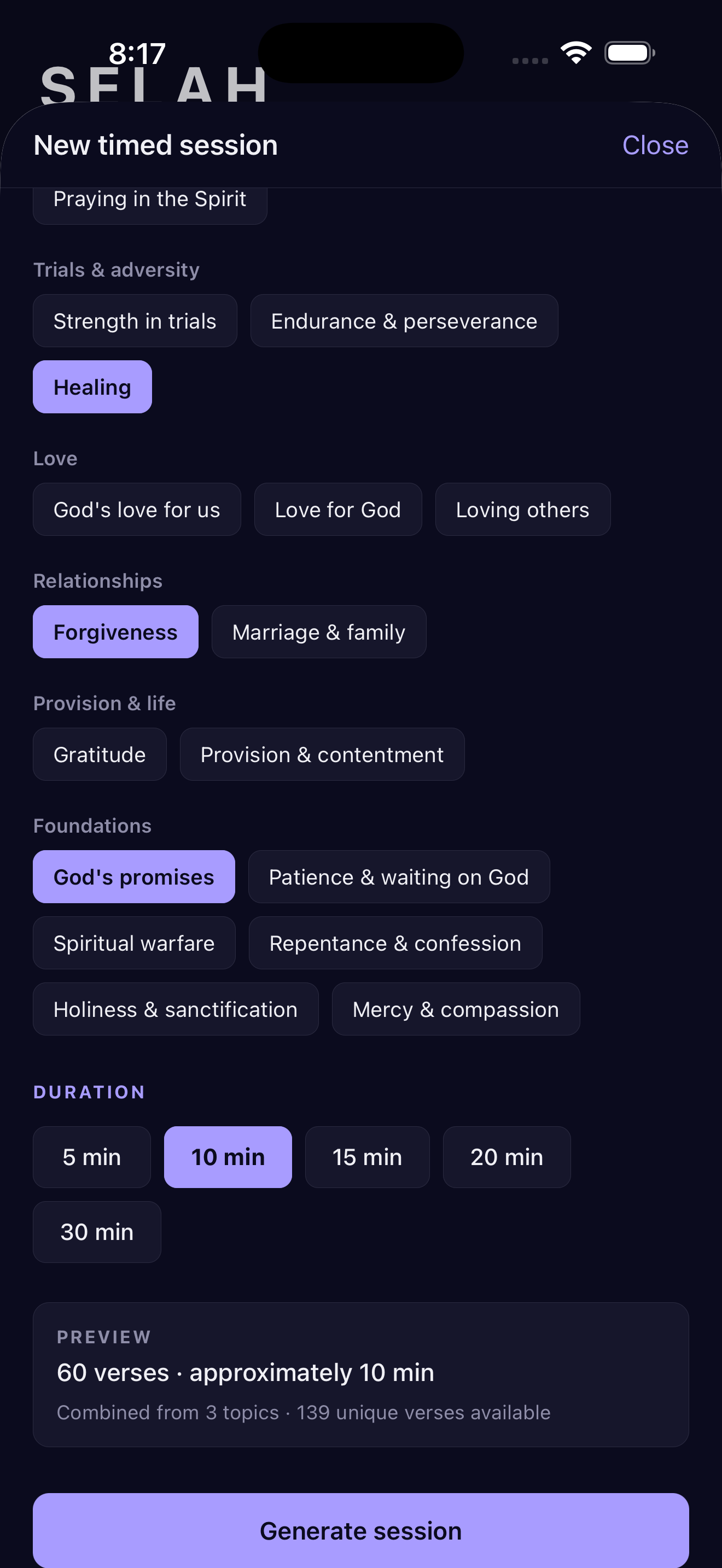 SELAH Bible Meditation
