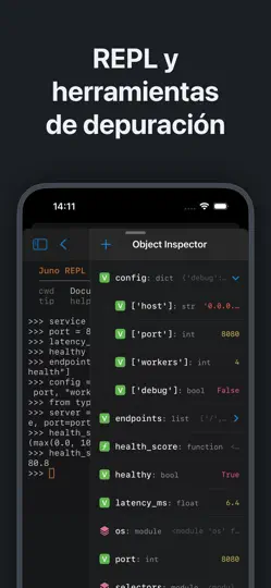 Captura de pantalla de Juno – Python Y Jupyter en iPhone 5