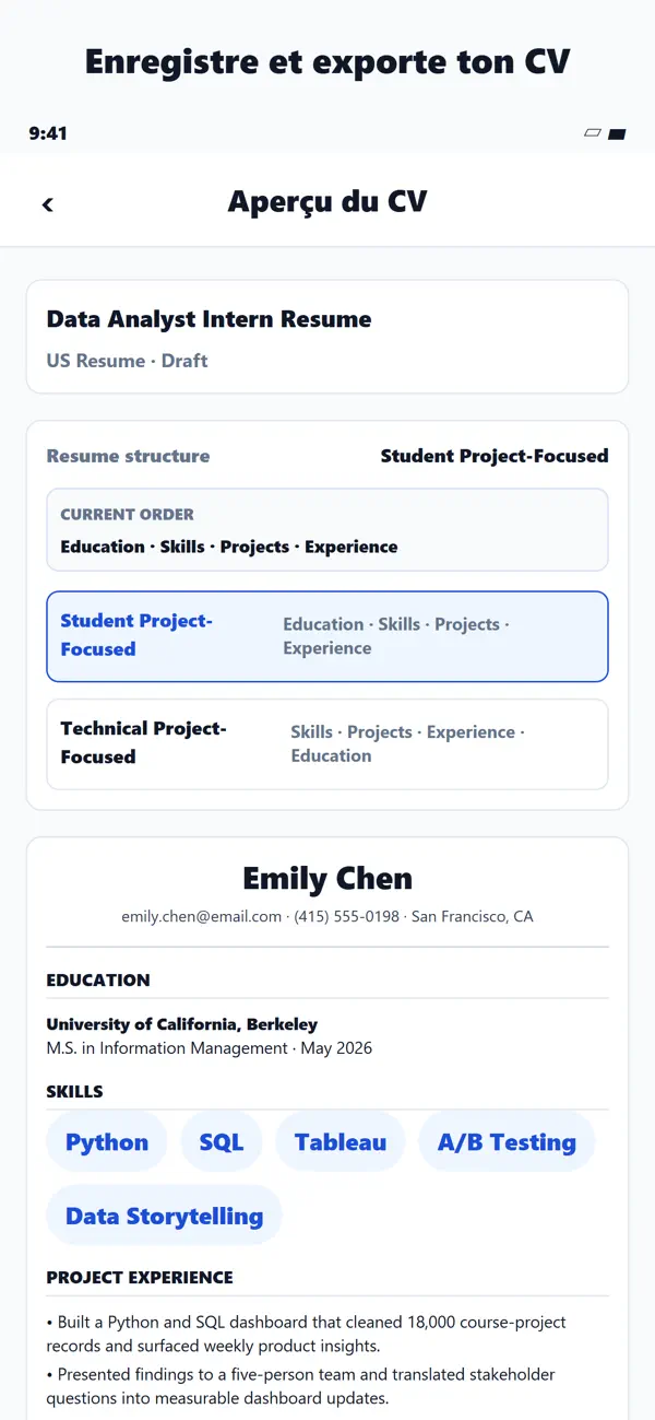Screenshot #3 pour Créateur de CV F-1: USA