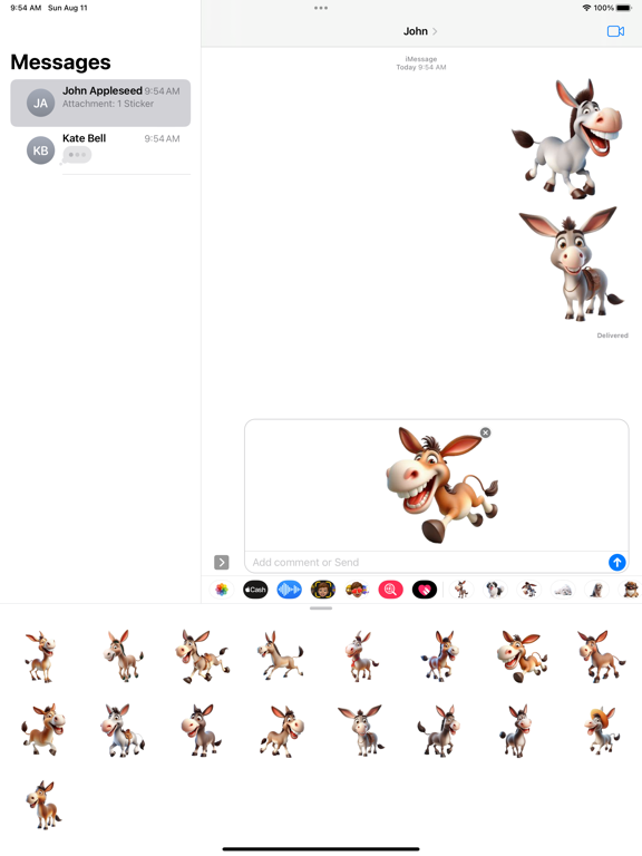 Screenshot #6 pour Happy Mule Stickers