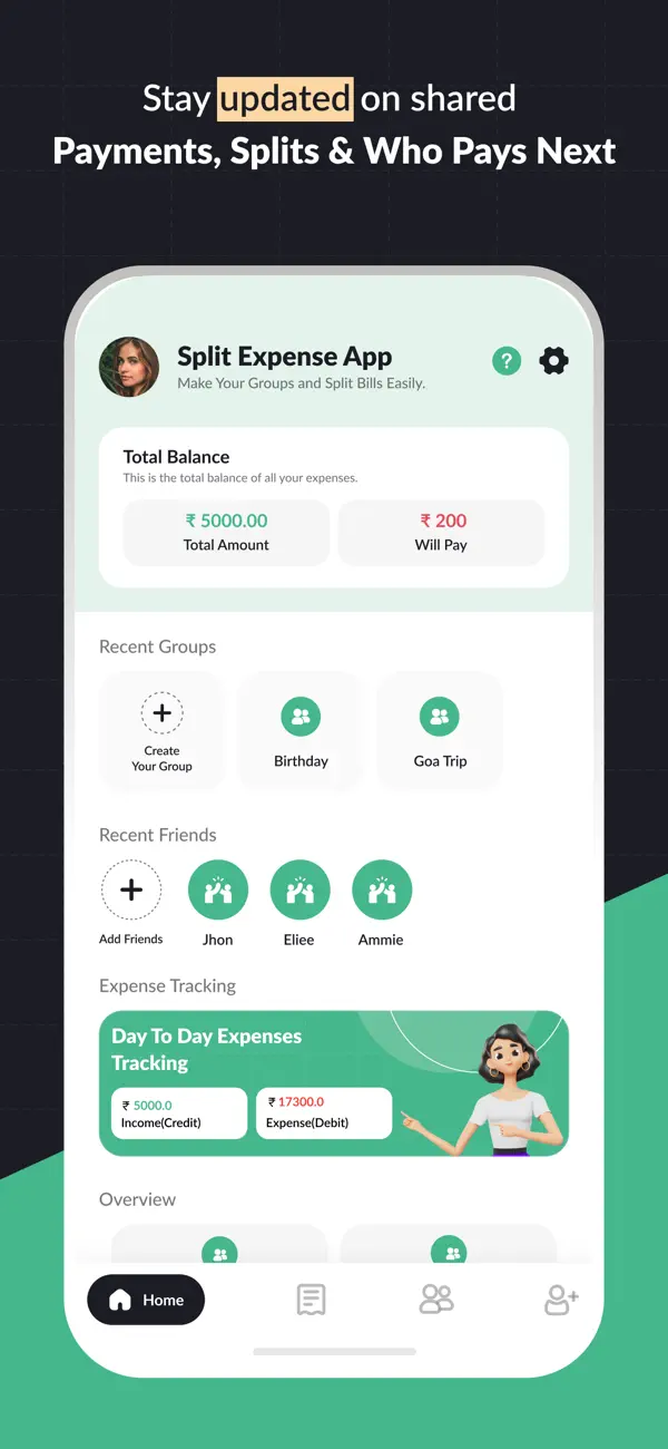 #1. Split Expense Tracker (iOS) Podle: Shrey Shah