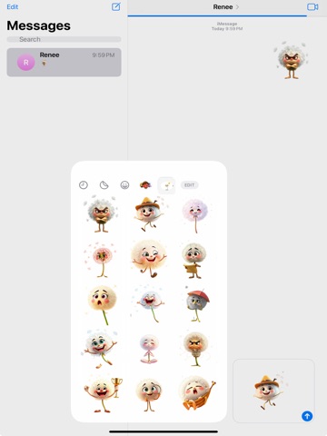 Whirling Dandelion Stickers iPad screenshot