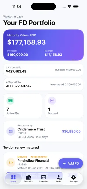 Fixed Deposit Tracker screenshot 1