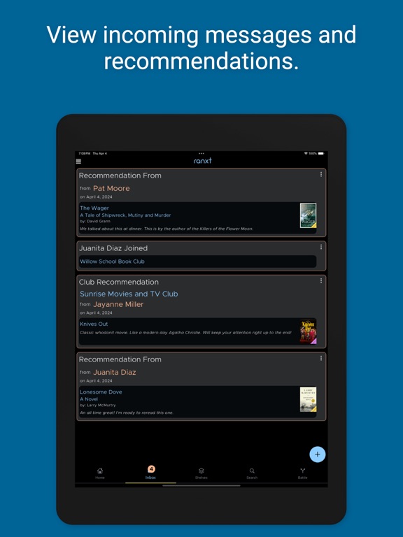 ranxt - track books, movies,tv iPad screenshot 7 - Entertainment app