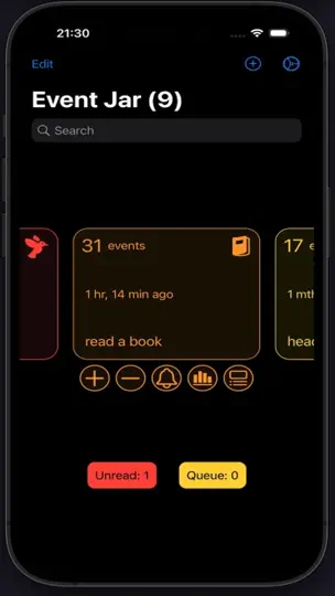 Capture d'écran de Event Jar sur iPhone 2