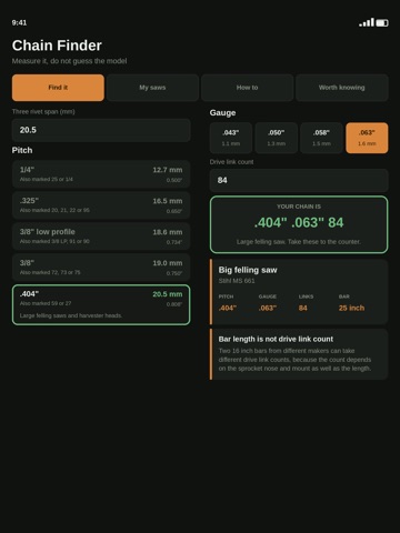 Chainsaw Chain Finder iPad screenshot