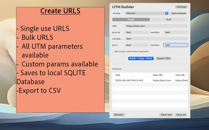 UTM Generator app screenshot