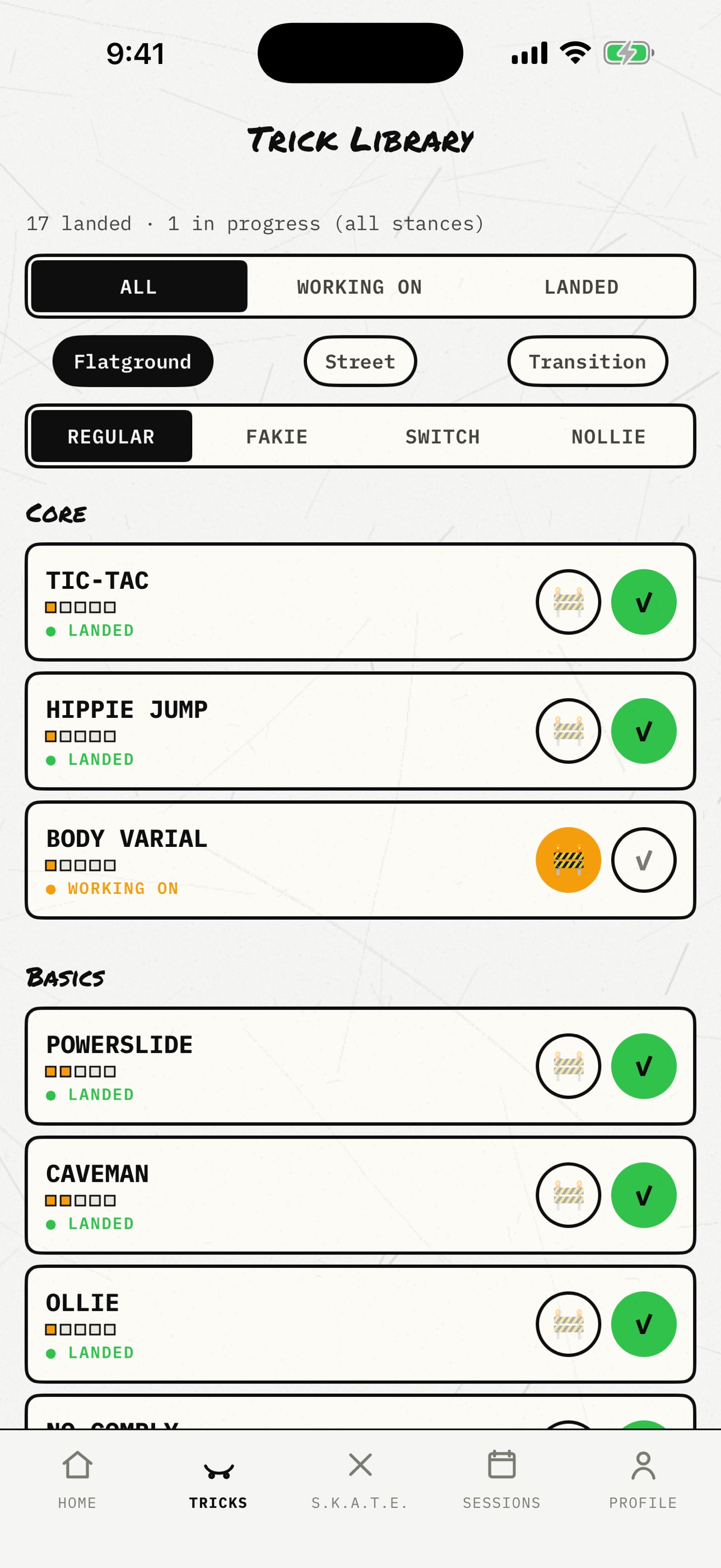 Screenshot 2 of Skate Tracker: Trick Log