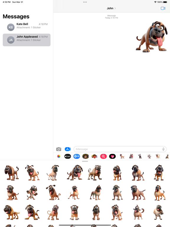Screenshot #4 pour Goofy Mastiff Stickers