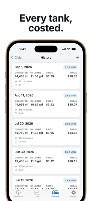 Gas Mileage Tracker screenshot 3