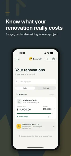 RenoTally: Renovation Budget screenshot 1