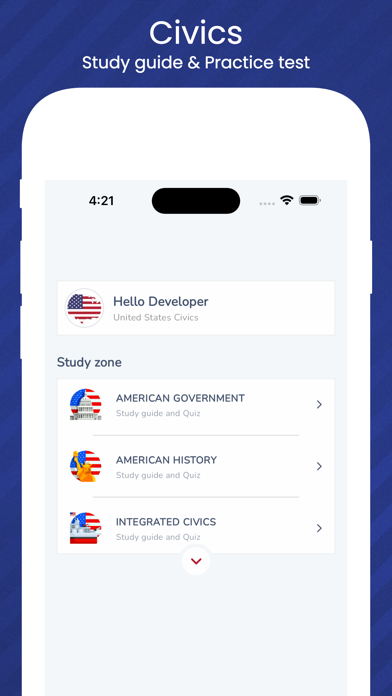Civics Naturalization Test Screenshot