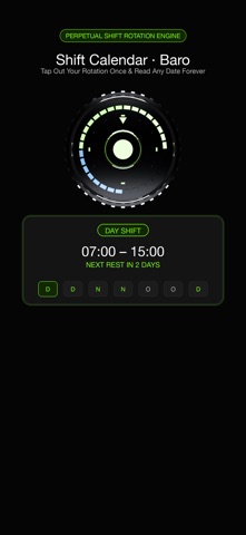 Shift Calendar · Baro iPhone screenshot