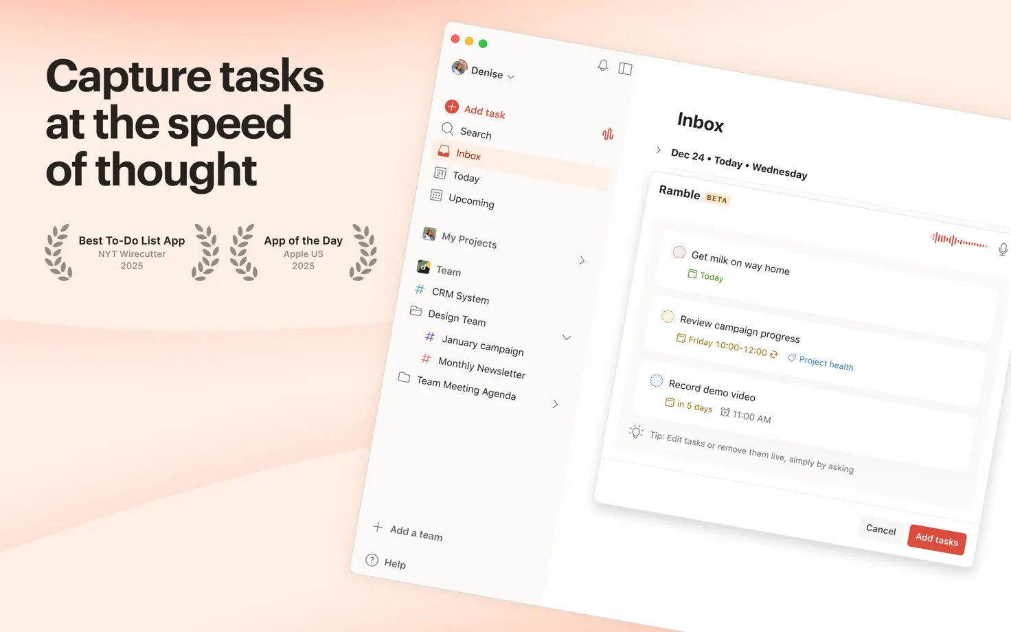Todoist, App Store screenshot 1