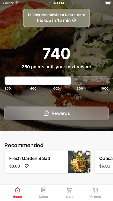 El Vaquero Mexican Restaurant iPhone screenshot 1 - Food & Drink app